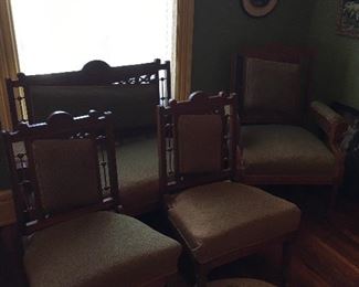 5 piece parlor set with stick & ball