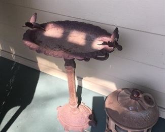 Cast Iron Bird Bath, Cast Iron Outdoor Lantern
