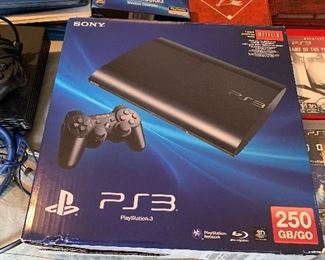 Sony Playstation 3 PS3 Super Slim 250GB Black System  in box. 