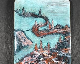 Lot 12 | JOAN ITZCOVITZ ENAMELED PAINTING | Enamel on copper