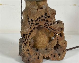 Lot 15 | CHINESE CARVED STONE LAMP