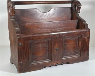 Lot 18 | CARVED WOOD MAGAZINE RACK