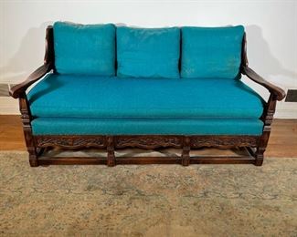 Lot 17 | ROMWEBER STYLE CARVED OAK SOFA