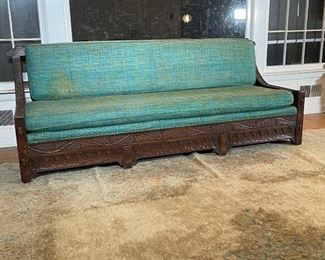 Lot 20 | ROMWEBER 'VIKING' CARVED OAK SOFA | Carved solid oak