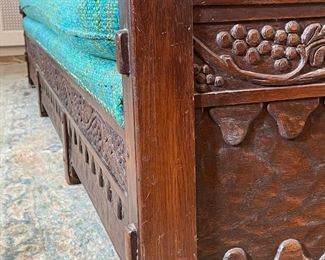 Lot 20 | ROMWEBER 'VIKING' CARVED OAK SOFA | Carved solid oak