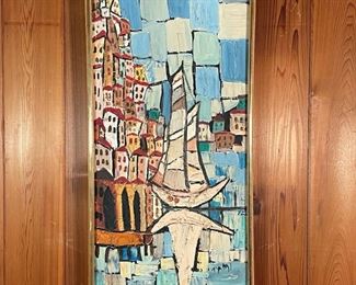 Lot 21 | TAMI, ABSTRACT CITYSCAPE | Oil on board, signed lower right