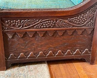 Lot 20 | ROMWEBER 'VIKING' CARVED OAK SOFA | Carved solid oak