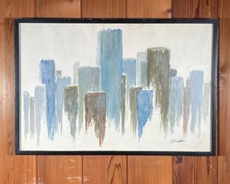 Lot 31 | ABSTRACT CITYSCAPE | Mixed media, artist signed