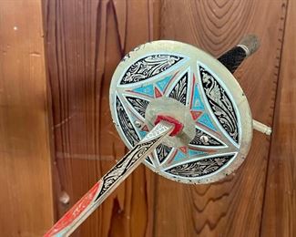 Lot 27 | ENAMEL DECORATED FENCING SWORD | Signed "Toledo"