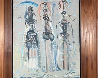 Lot 49 | ABSTRACT PAINTING: FEMALE FIGURES | Oil on canvas, signed