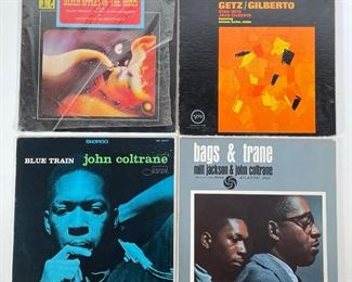 Lot 65 | (11pc) JAZZ & OTHER VINYL RECORDS | Including "Silver Apples of the Moon" by Morton Subotnick; John Coltrane's "Bye Bye Blackbird" and "Blue Train"; Milt Jackson & John Coltrane ("Bags & Trane"); Miles Davis ("Kind of Blue"); The Coleman Hawkins Set ("Jazz at the Philharmonic"); The Modern Jazz Quartet; Getz / Gilberto; and Charles Mingus ("The Atlantic Years" and "Oh Yeah") 