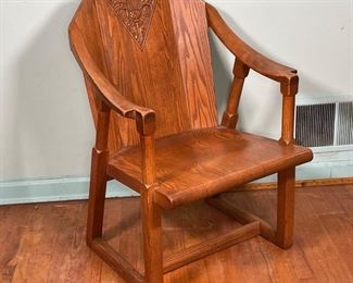 Lot 78 | CARVED OAK ARMCHAIR