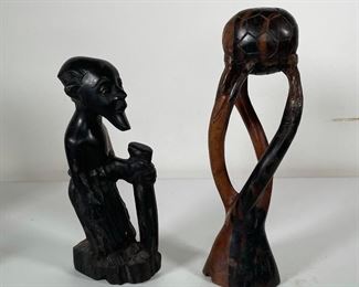 Lot 86 | (2pc) AFRICAN CARVED WOOD FIGURES