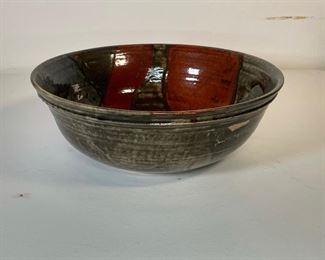 Lot 126 | LARGE GLAZED POTTERY BOWL | Signed on the bottom
