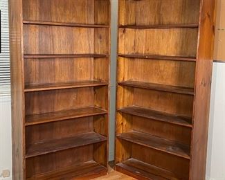 Lot 133 | FANTASTIC PAIR CUSTOM SOLID WOOD BOOKSHELVES