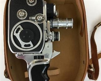Bolex Movie Camera in Leather Case