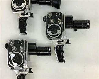 Movie Cameras with Pistol Grip and Lens