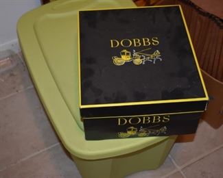 Vintage Dobbs Hat Box and Men's Straw Hat Fedora