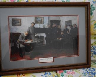 Beautiful Framed and Matted Print of the Surrender at Appomattox, April 9, 1865
