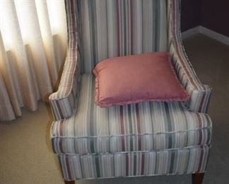 One of the Beautifully Upholstered Wing Back Matching Chairs