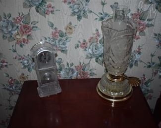 Crystal Electric Lantern and Crystal Glass Clock