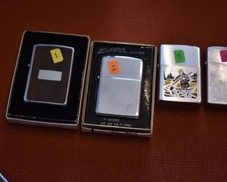 #'s 1-4 Vintage Zippo lighters 2 with original boxes