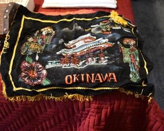 From WWII Antique Embroidered Okinawa Japan Pilow Case