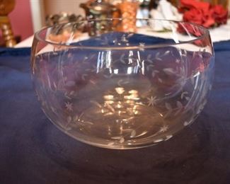 Vintage Etched Crystal Bowl