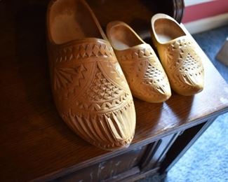 Original Vintage Carved Wooden Shoes!