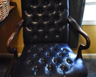 Beautiful Vintage Office Chair with Tufted Back and Seat