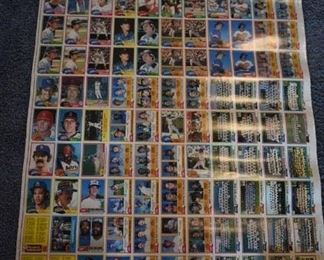 Full Uncut Sheet of  American and National Baseball Players from 1980