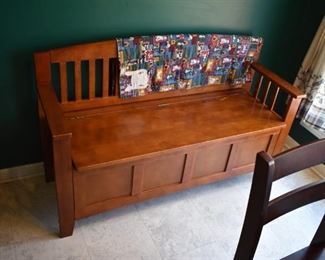 Beautiful Mission Style Bench with Storage Compartment 