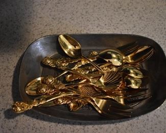 Vintage Gold Plated Silver Ware 
