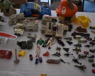 Vintage Toys all  just taken down from the attic . Pictured here also is over 100 micro machines which came from the attic