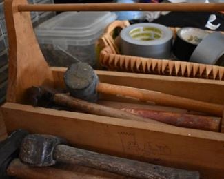 Mallets, Hammers and a small carrying box