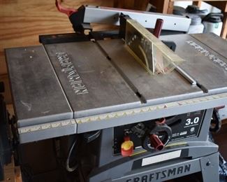 Craftsman 10" Table Saw 3.0 hp, Model 137.248830, 120v, 60hz, 15 amps, AC5000rpm, cutting depth 90 degrees 3", 45 degrees 2 1/2"