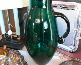 Blenko glass pitcher