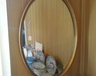 Gilt Oval Mirror