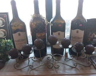 Large empty wine bottles