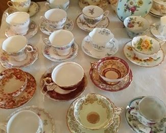 Fine china teacup and saucer collection. High quality.
