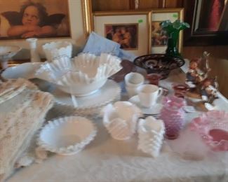Fenton Silvercrest and Fostoria milk glass