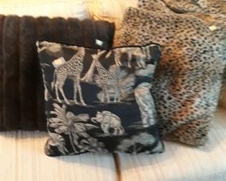 Decorative pillows and throws.