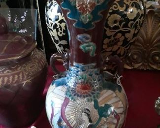 Antique Japanese Satsuma Moriage vase