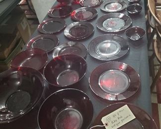 ruby red glass 40 pc set