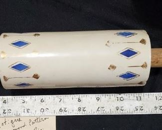 antique stoneware rolling pin 