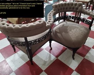 Tete a Tete, rare lovers bench in pristine condition