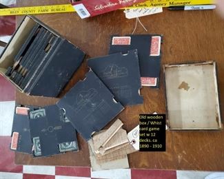 old west gamblers traveling Whist game w 12 decks of cards