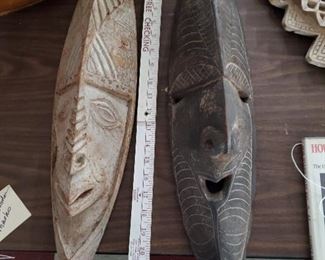 old carved wooden masks