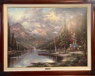 Thomas Kinkade "Mountain Majesty. Beginning of a Perfect Day III", limited edition print, canvas, 233/1400 G/P-I