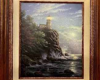 Thomas Kinkade "Split Rock Light" limited edition print, canvas, 414/860 G/P
